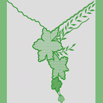 绿色刺绣植物图案