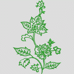 绿色植物刺绣图案