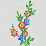 彩色刺绣花卉图案