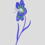 蓝色绣花花朵图案