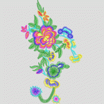 彩色刺绣花卉图案