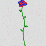 彩色刺绣玫瑰花图案