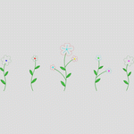 五朵卡通花朵图案
