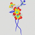 彩色刺绣花卉图案