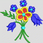 彩色刺绣花束图案