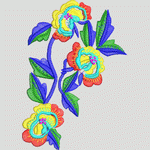 彩色刺绣花卉图案
