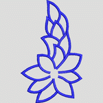 蓝色花卉刺绣图案