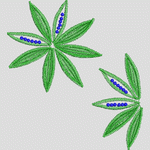 绿色植物图案刺绣设计