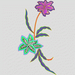 彩色刺绣花卉图案
