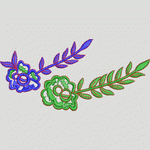 彩色刺绣花卉图案