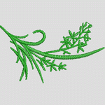 绿色植物刺绣图案