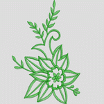 绿色刺绣植物图案
