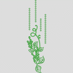绿色植物刺绣图案
