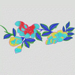 彩色刺绣花卉图案