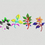 彩色刺绣植物图案