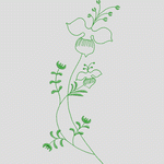 绿色植物刺绣图案