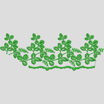 绿色植物刺绣图案