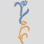 彩色植物刺绣图案