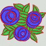 蓝色玫瑰花图案