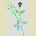 彩色刺绣玫瑰花图案
