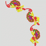 彩色花卉刺绣图案