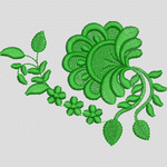 绿色刺绣植物图案