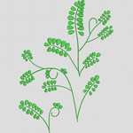 绿色植物刺绣图案