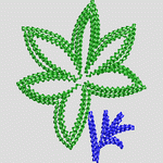 绿色与蓝色几何花朵图案