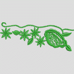 绿色植物刺绣图案