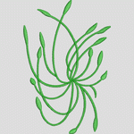 绿色植物刺绣图案