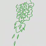 绿色植物刺绣图案