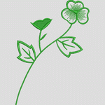 绿色植物刺绣图案