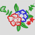 彩色刺绣花卉图案