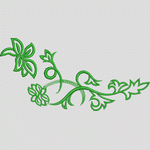 绿色植物刺绣图案