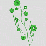 绿色植物刺绣图案