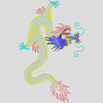 彩色刺绣龙图案 龙VIP