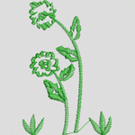 绿色植物刺绣图案