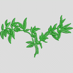 绿色植物刺绣图案