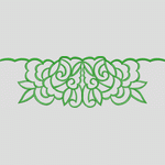 绿色刺绣花卉图案