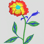 彩色刺绣花朵图案