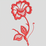红色刺绣花卉图案