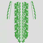 绿色植物刺绣图案设计