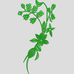 绿色植物刺绣图案