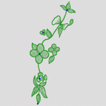 绿色植物刺绣图案