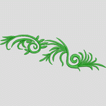 绿色植物刺绣装饰图案
