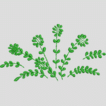 绿色植物刺绣图案