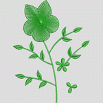 绿色刺绣花卉图案
