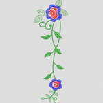 刺绣玫瑰花藤蔓图案