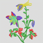 彩色刺绣花卉图案