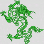 绿色龙形刺绣图案 龙VIP